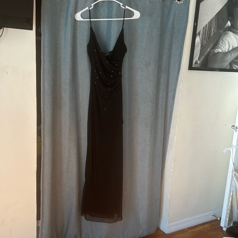 Black long dress with some shiny stone